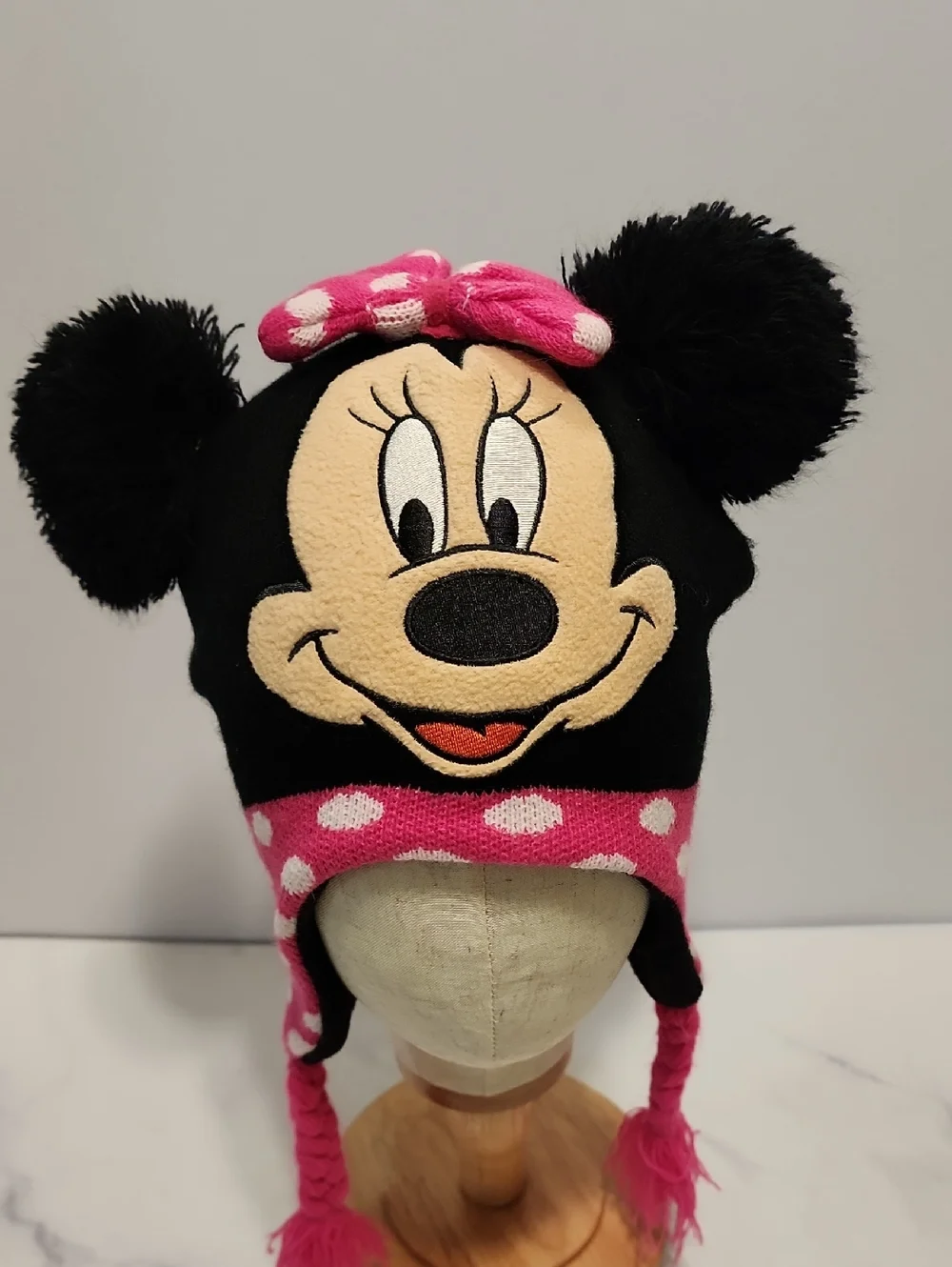 Disney Minnie Mouse Girls Pom Pom Winter Hat